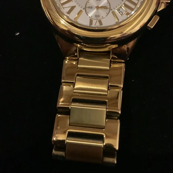 Michael Kors Gold Plated large chronograph watch with extra  display picture 3